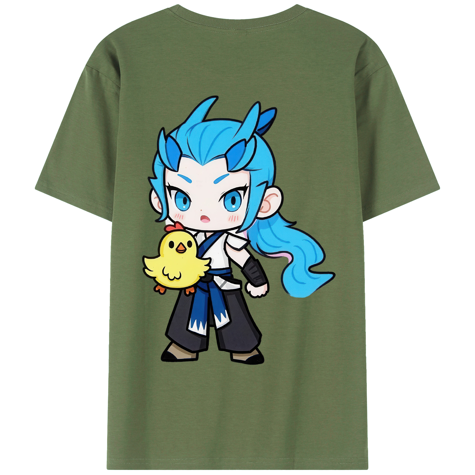 （画像用） Ne Zha 2 ナタ 魔童の大暴れ 綿100％ メンズ半袖Tシャツ（バックプリント） 通気性